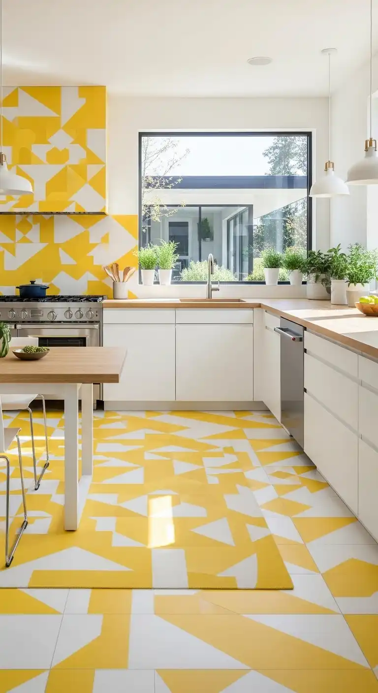 26. Yellow and White Geometric Patterns