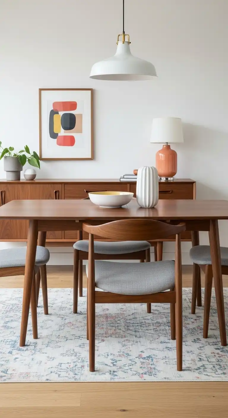 3. Mid-Century Modern Dining Table