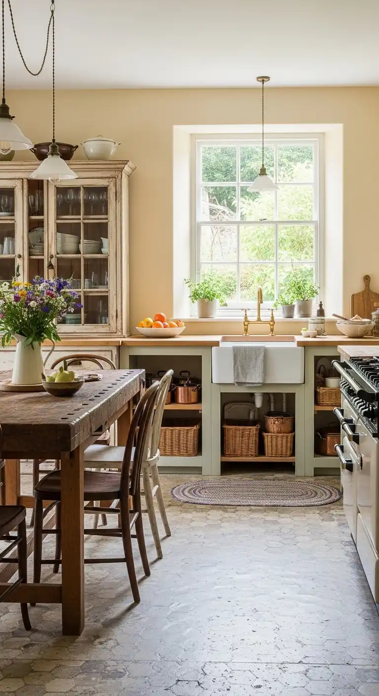 3. Vintage-Inspired Unfitted Kitchen