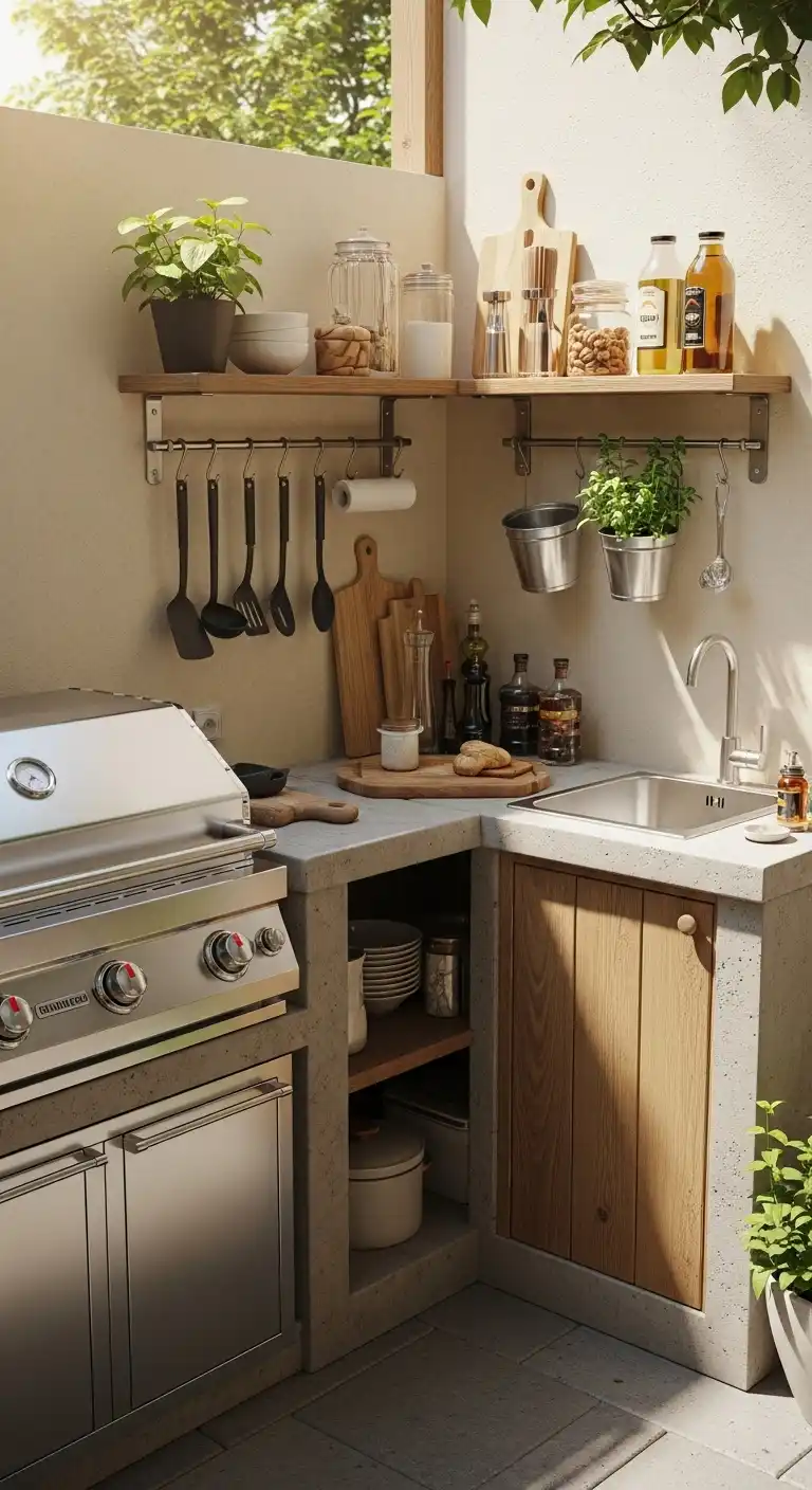 4. Corner Outdoor Kitchen Layout