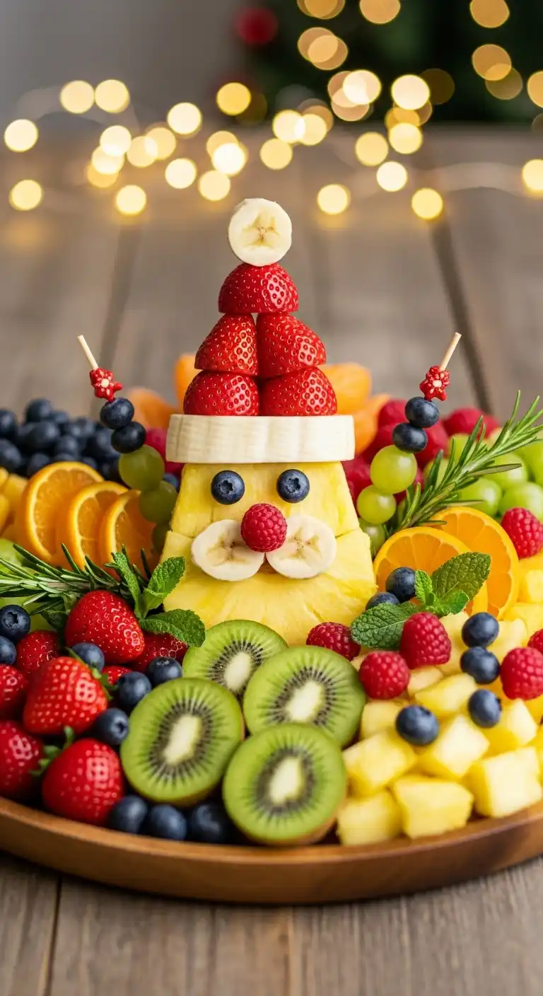 4. Santa Hat Strawberry and Banana Platter
