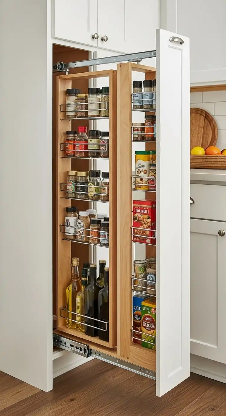 4. Squeeze in a Slim Pull-Out Pantry
