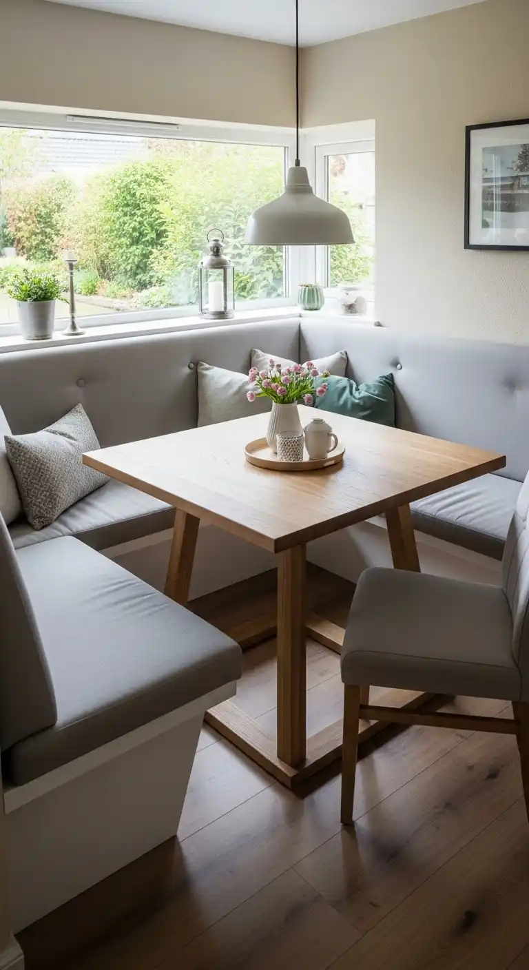 4. Upholstered Corner Dining Table Nook