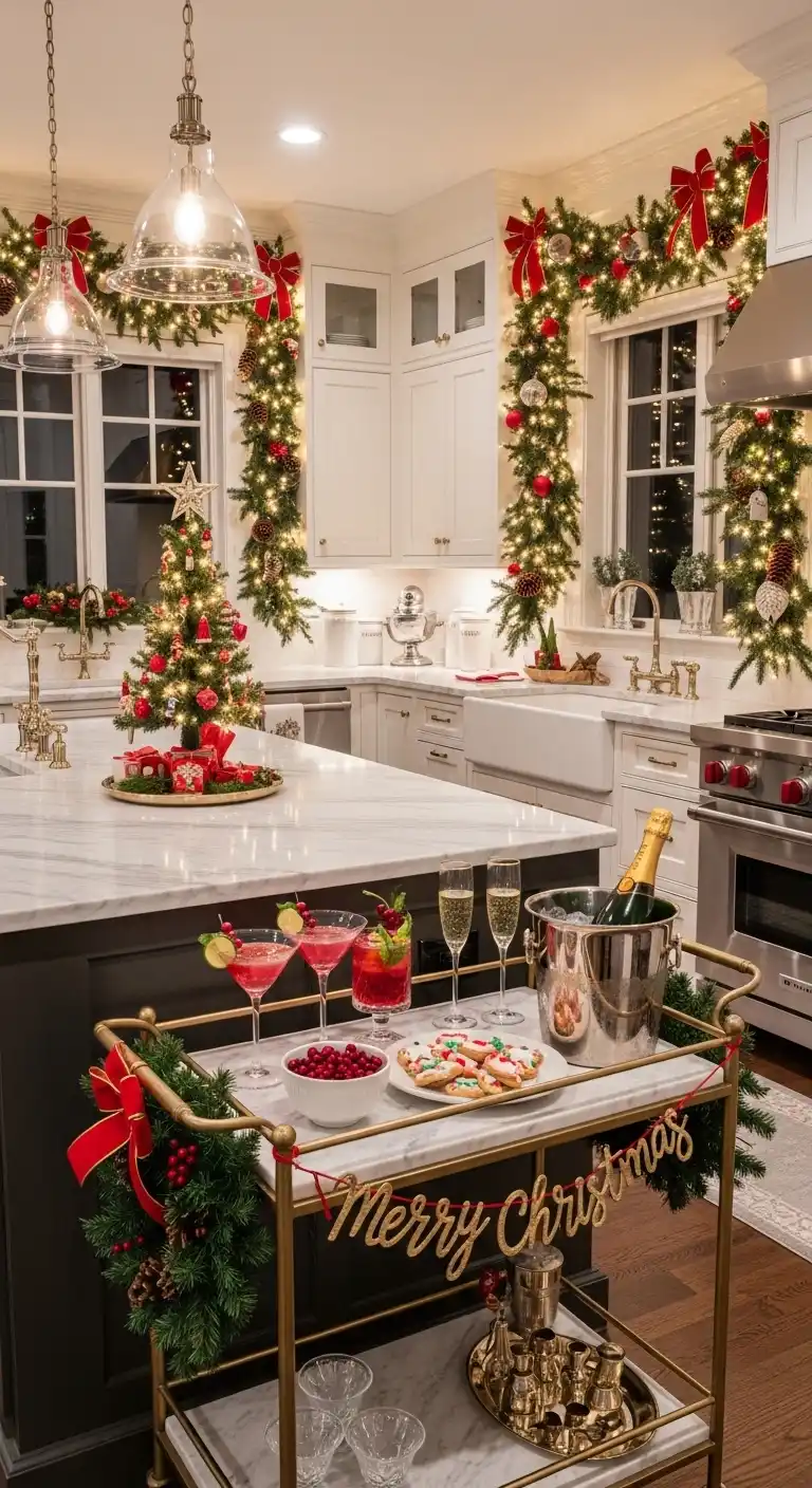 6. Holiday-Themed Bar Cart