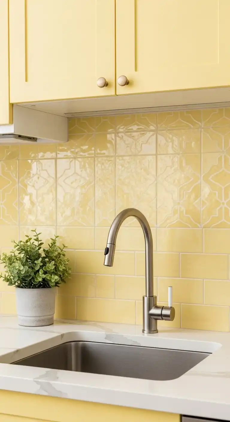 6. The Subtle Statement A Pastel Yellow Backsplash