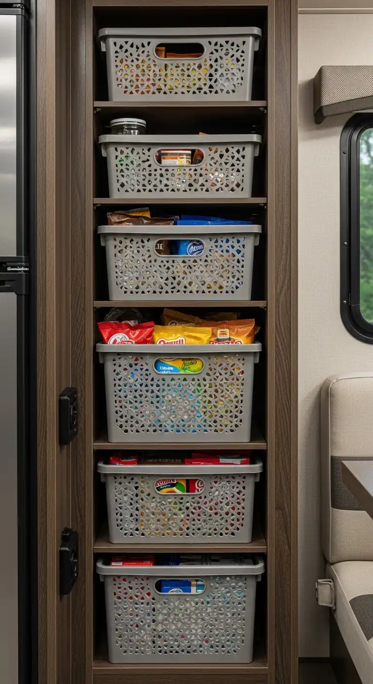 6. Utilize Stackable Bins and Baskets