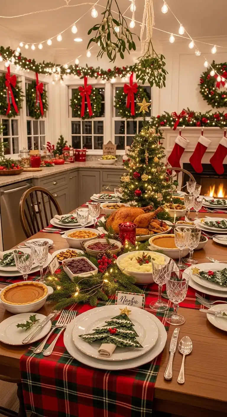 7. Christmas-Themed Table Settings