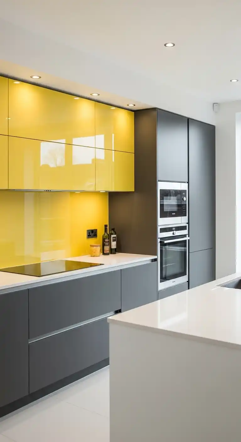 7. High-Gloss Canary Yellow for a Contemporary Feel