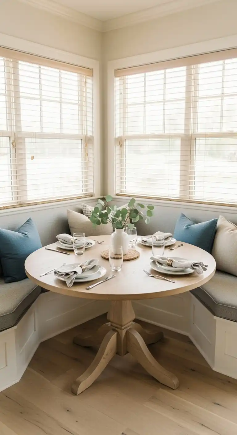 7. Round Corner Dining Table Nook