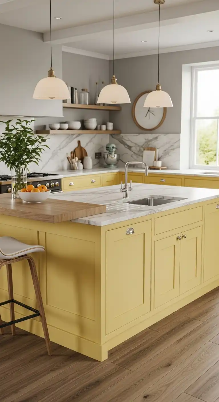 7. The Light Yellow Kitchen Island
