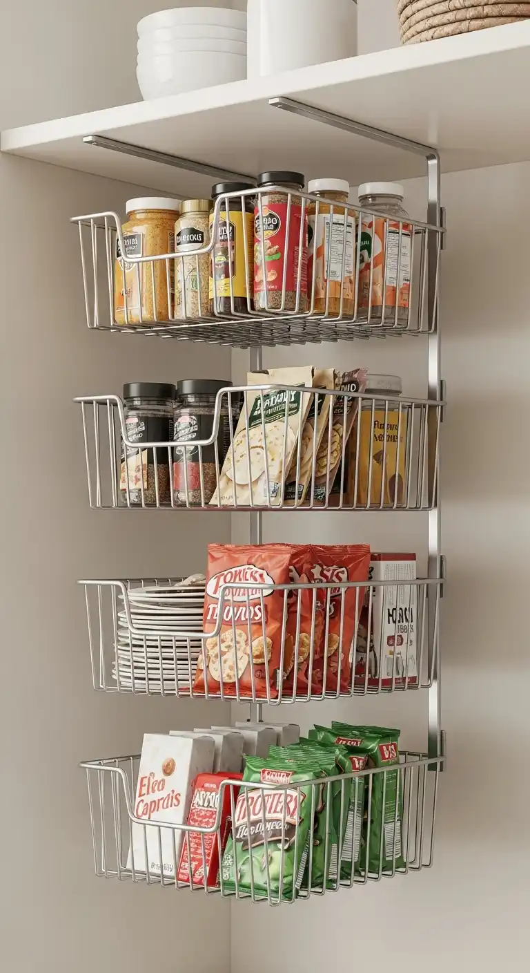 7. Under-Shelf Baskets for Vertical Gain