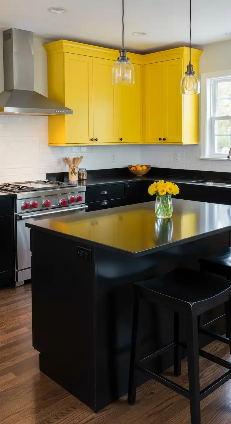 8. Contrasting Countertops and Cabinets
