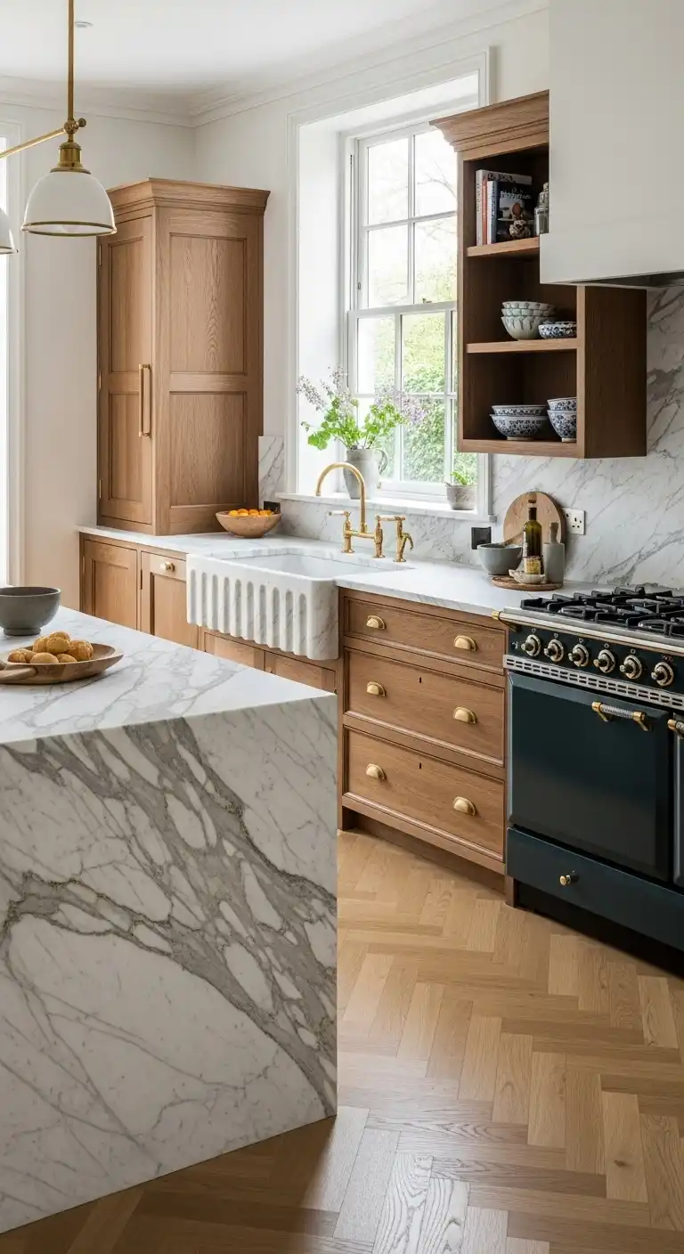 8. Luxury Marble Unfitted Kitchen