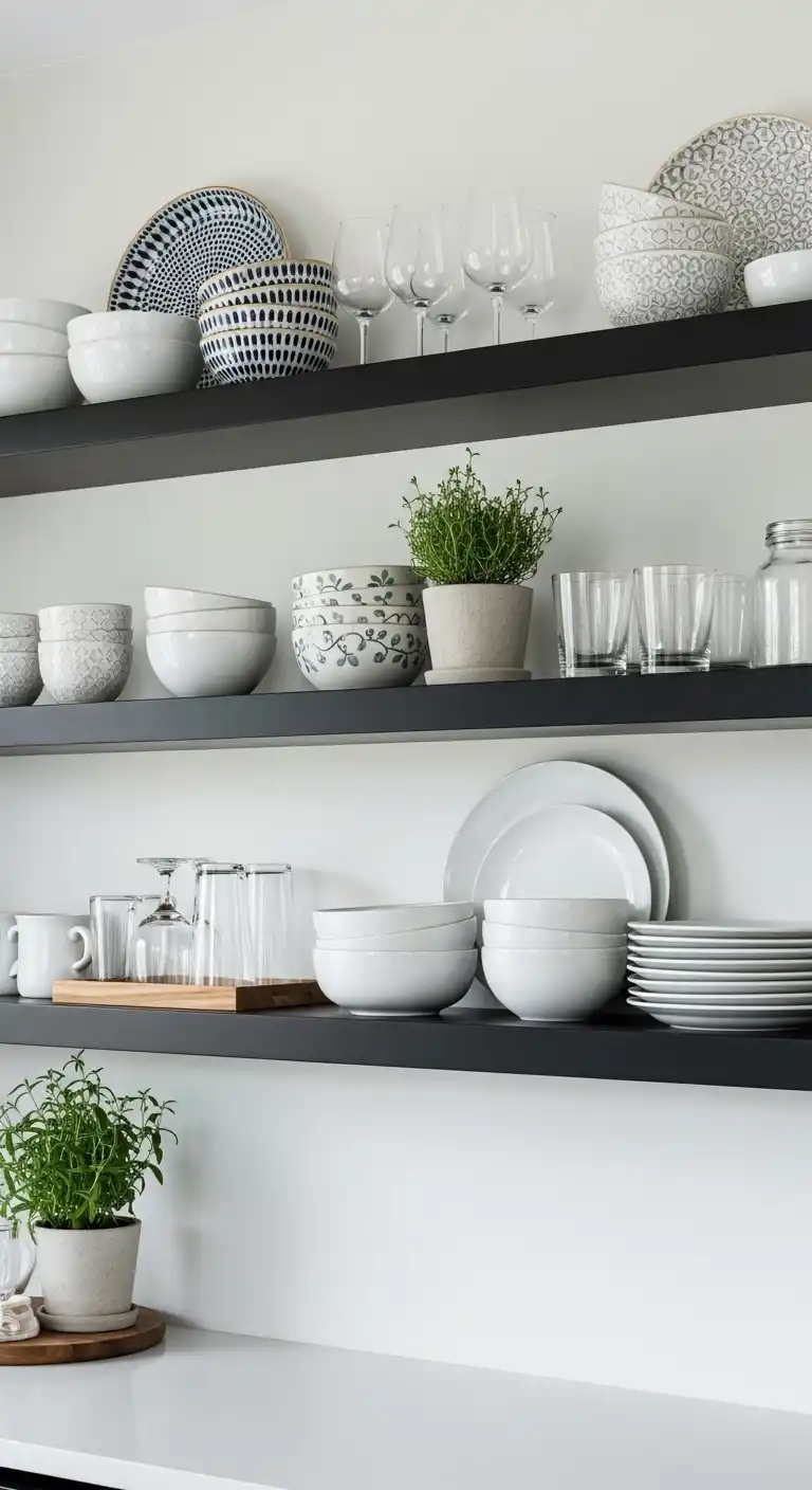 8. Open Shelving in Black