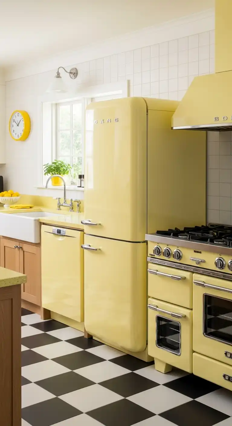 8. Pastel Yellow Appliances