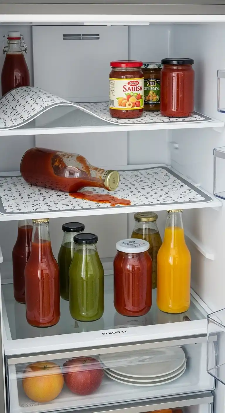 9. Add Shelf Liners for Easy Cleaning