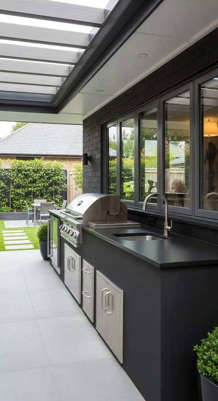 9. Galley-Style Outdoor Kitchen