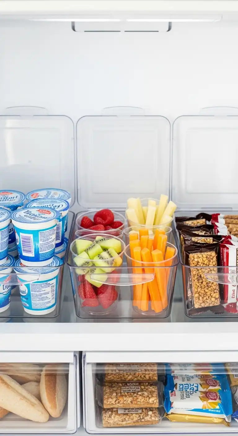 9. Repurpose Old Tupperware as Snack Zones