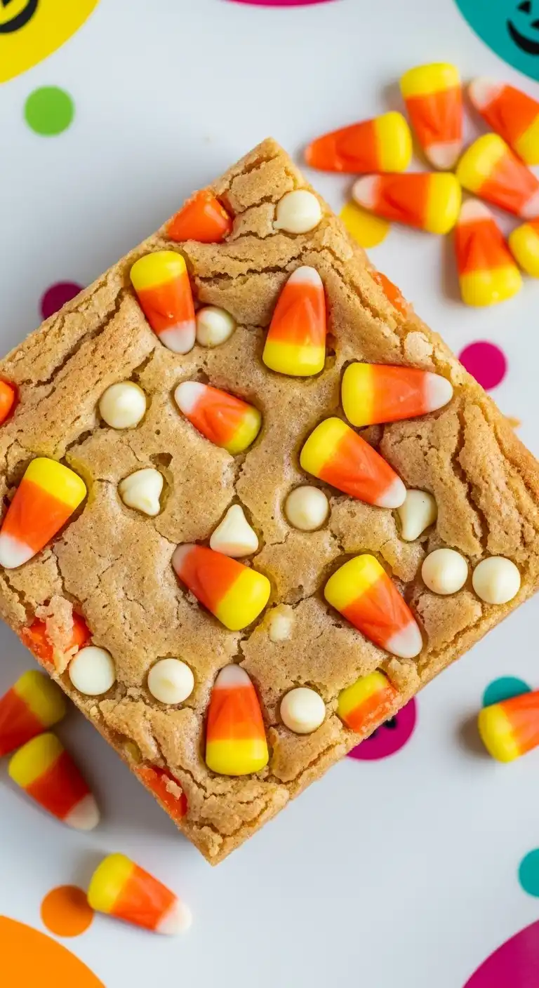 9. The Fun One Candy Corn White Chocolate Blondies