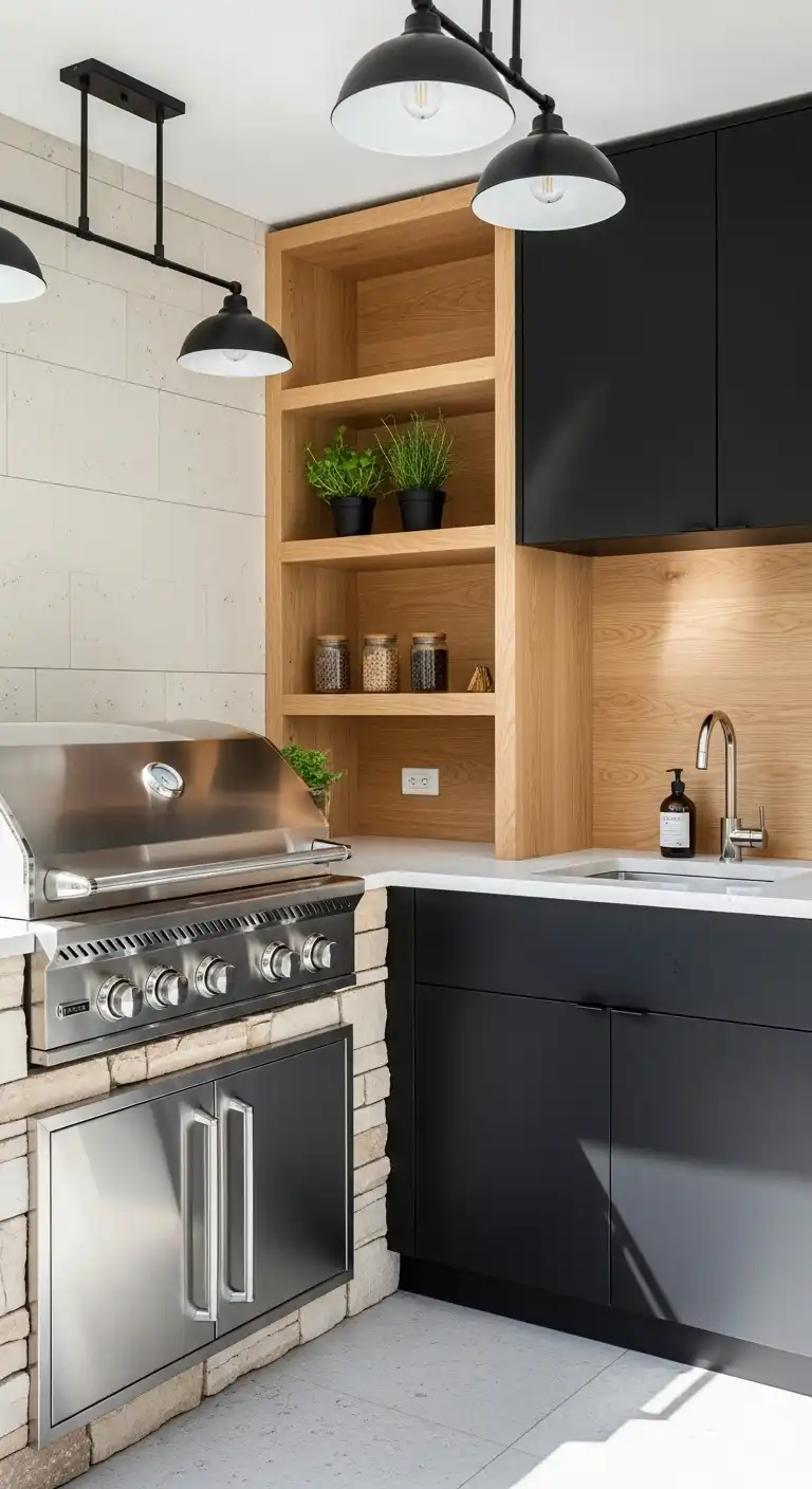 Materials and Color Choices for Small Outdoor Kitchens