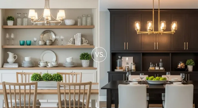 Open Shelving vs. Closed Cabinets