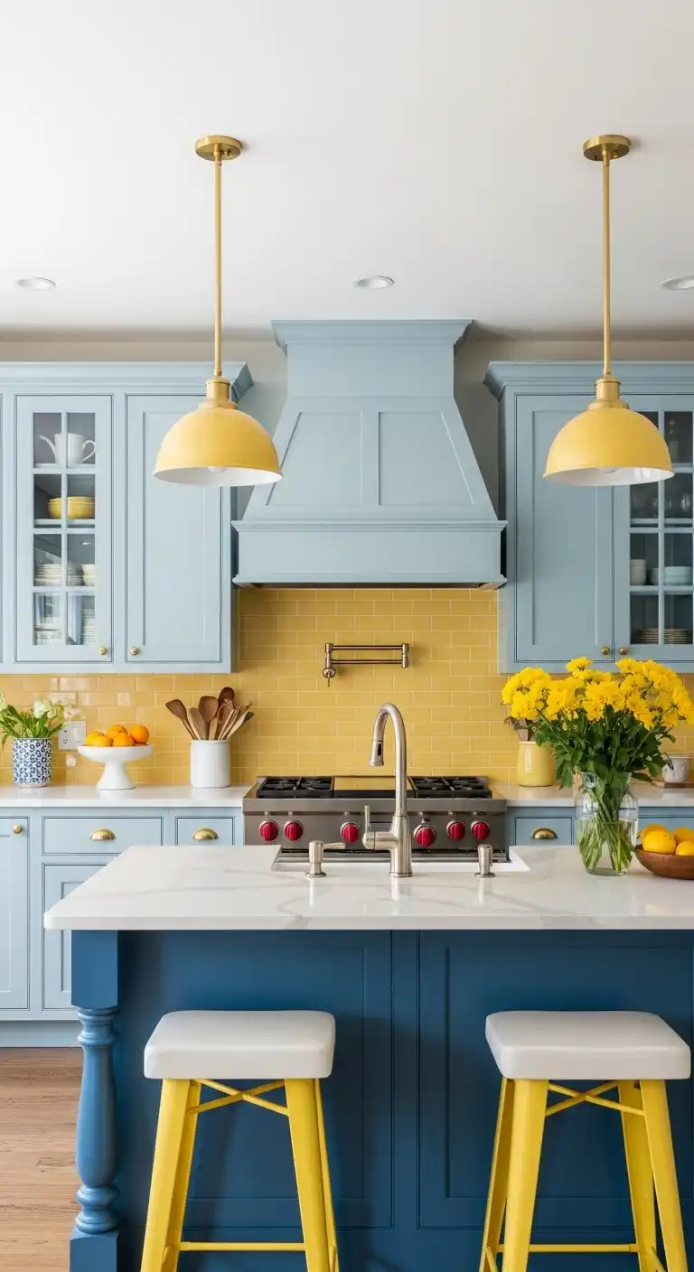Why Blue and Yellow Kitchens Work So Well Together
