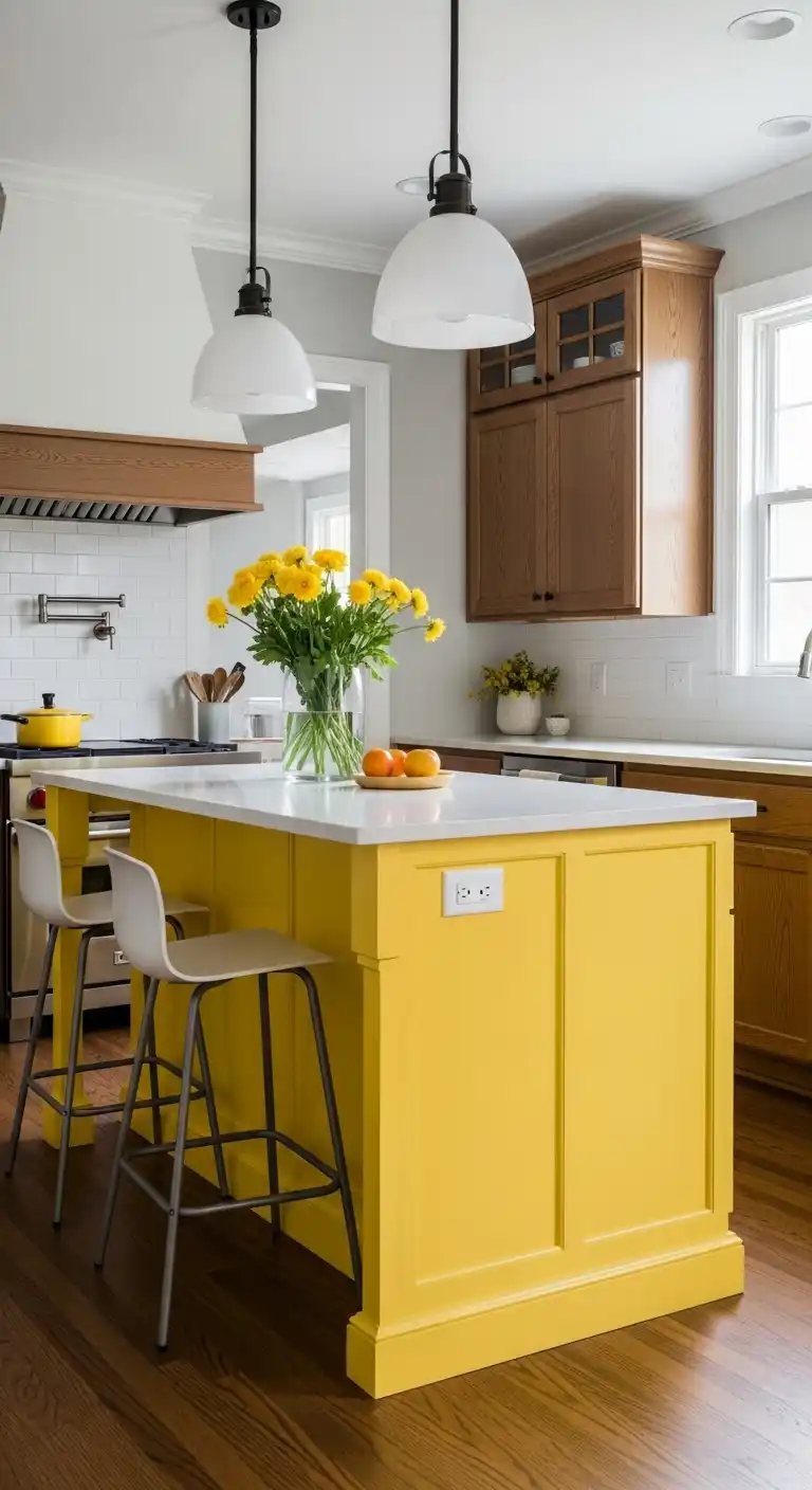 Why a Yellow Kitchen Island is a Game-Changer