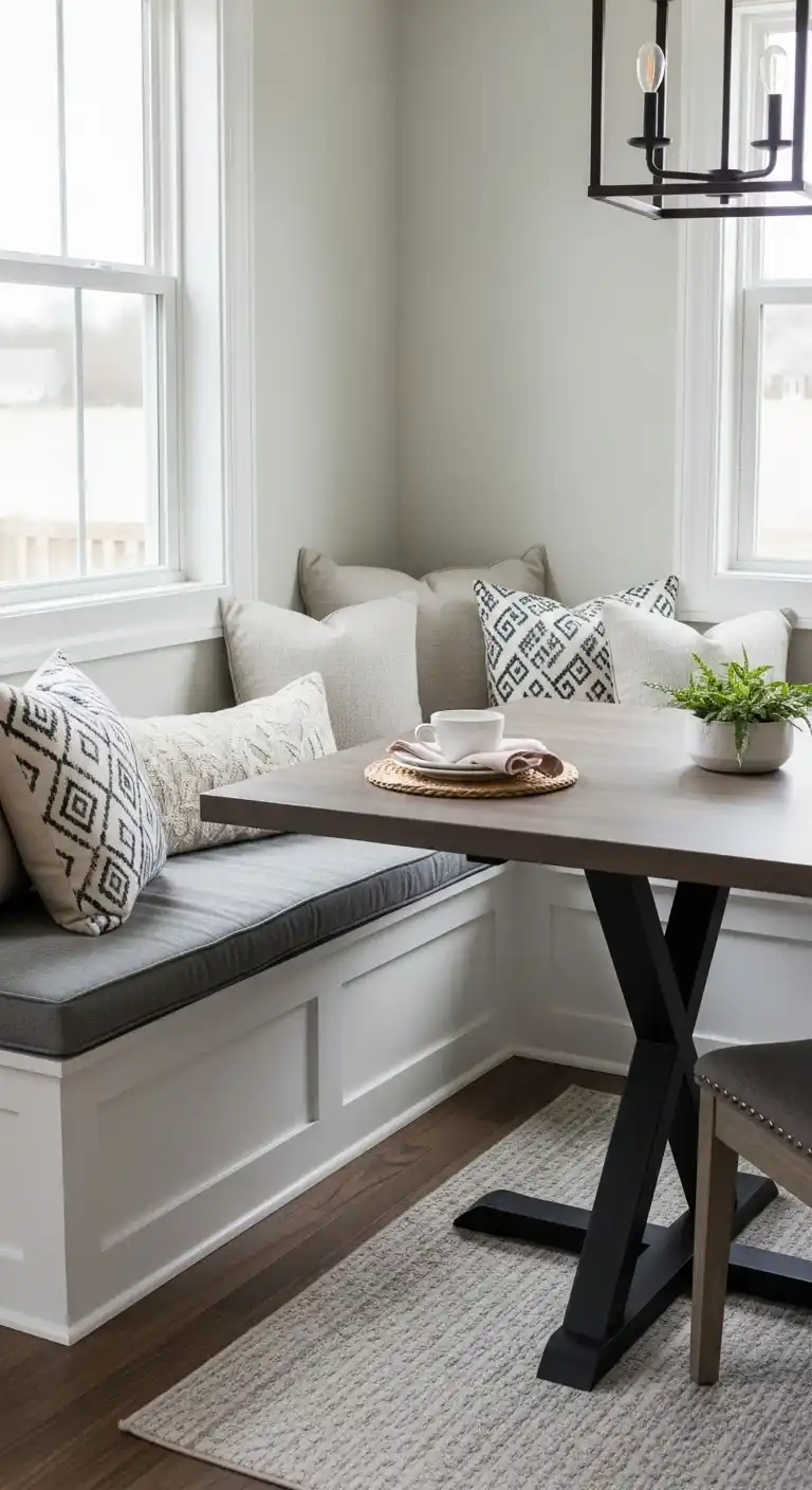 1. Create a Cozy Corner Bench with Plush Cushions