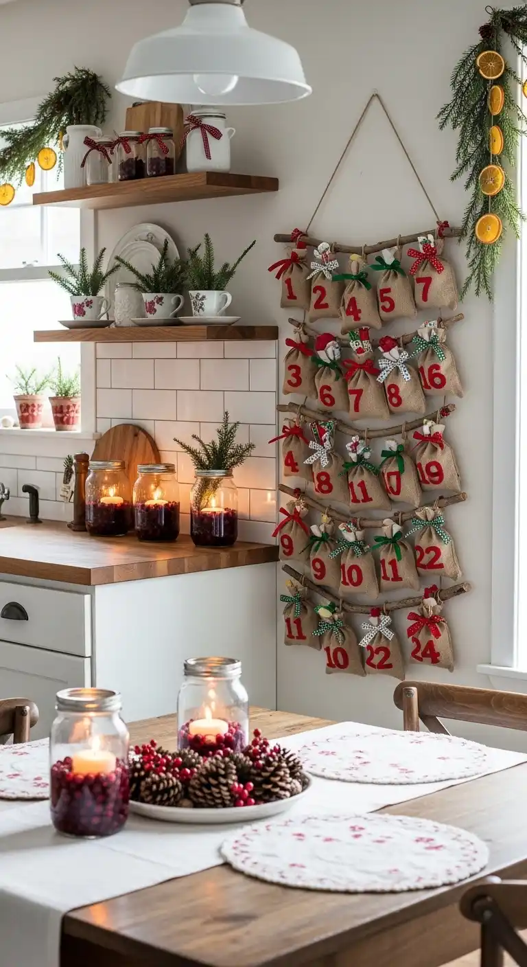 10. DIY Advent Calendar Hung Near the Kitchen Table