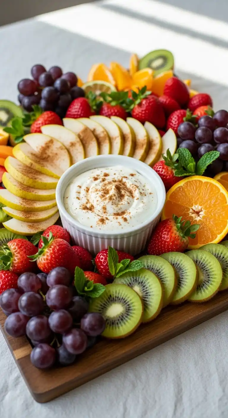 10. Pear Slices with Cinnamon Yogurt Dip