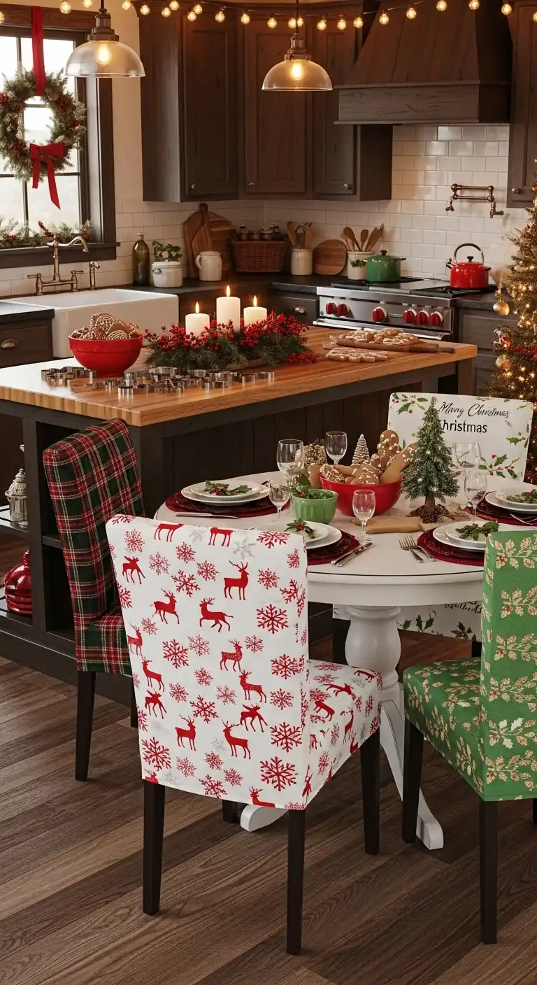 10. Plaid or Holiday Patterned Chair Covers