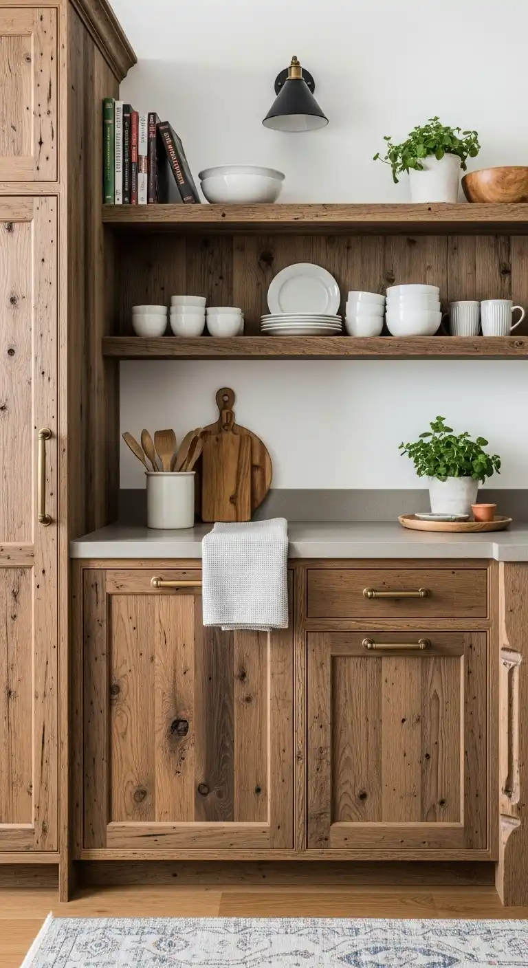 10. Reclaimed Wood Cabinets