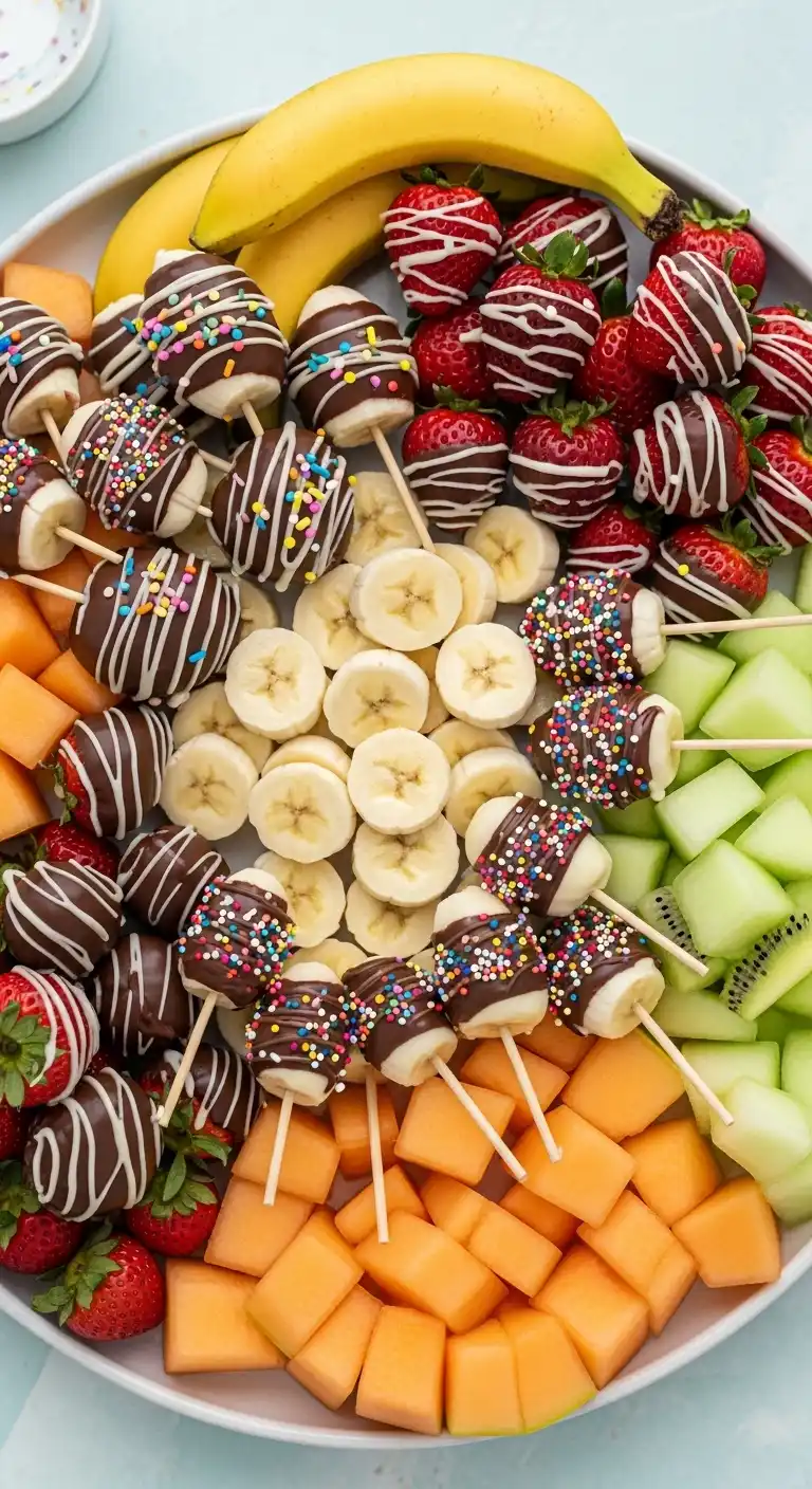 11. Chocolate-Dipped Fruit Tray for Easter