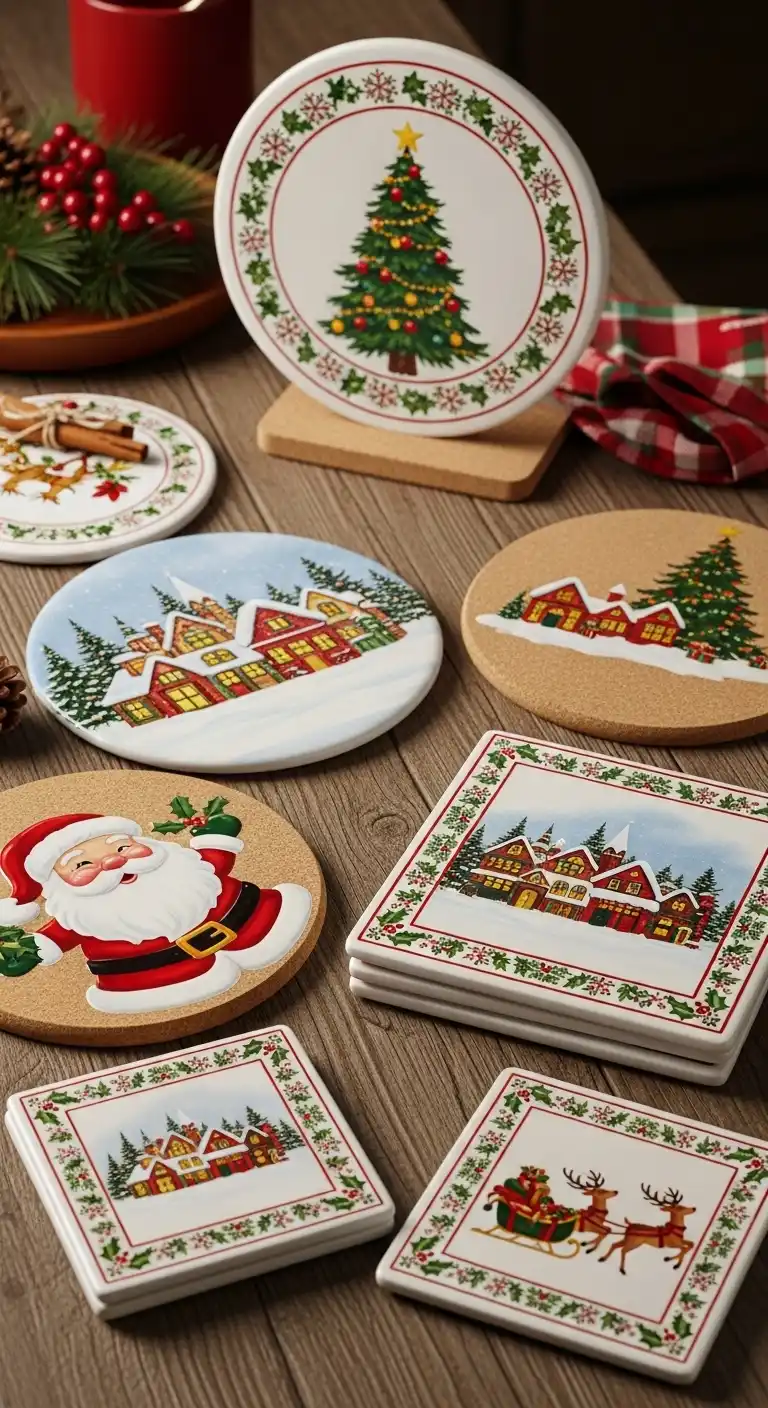 11. Christmas-Themed Trivets and Coasters