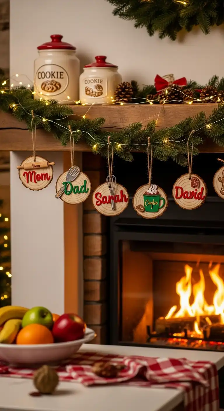 11. Personalized Name Tag Ornaments for Family Members