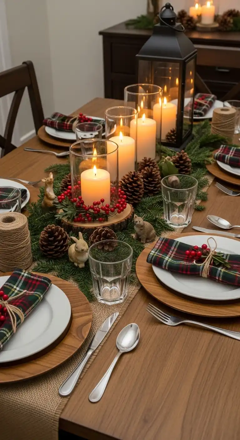 11. Rustic Woodland Christmas Table