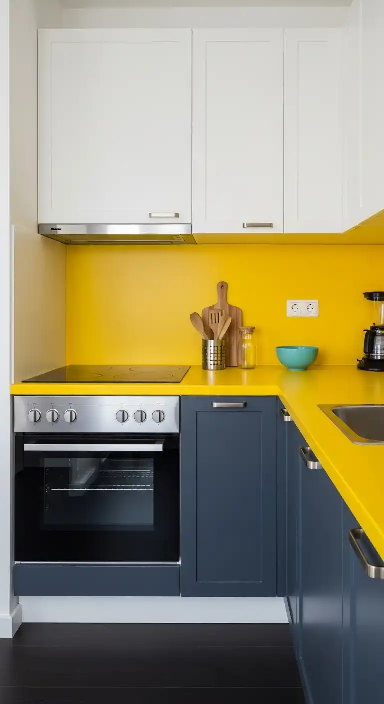 11. Small Kitchen, Big Impact A Yellow Countertop