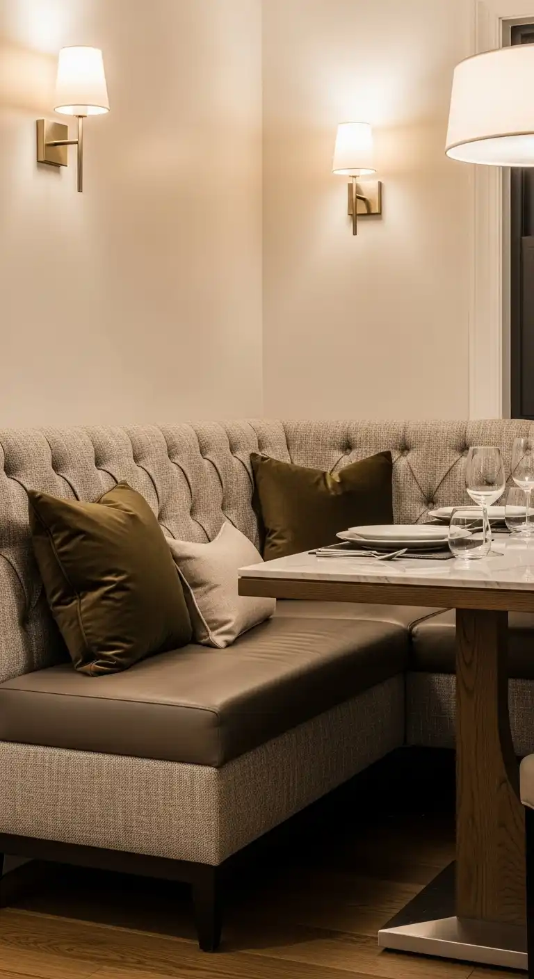 11. Upholstered Bench with Luxurious Textures