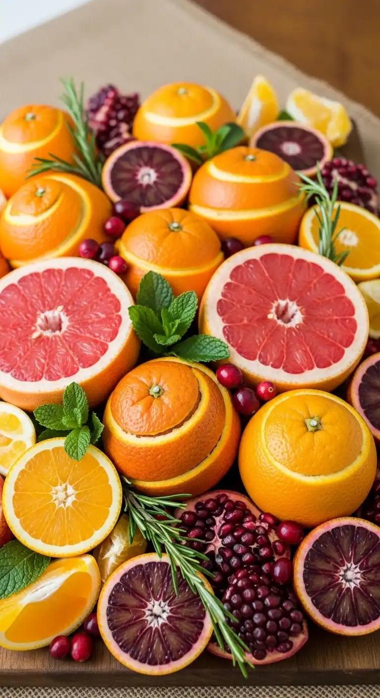 12. Citrus Harvest Tray with Oranges and Grapefruit
