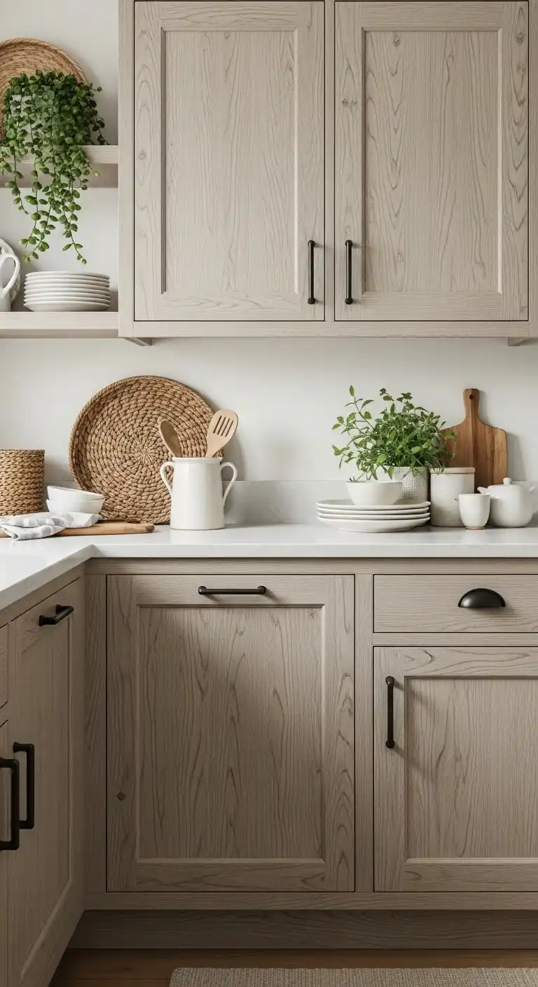 12. Driftwood-Inspired Cabinets