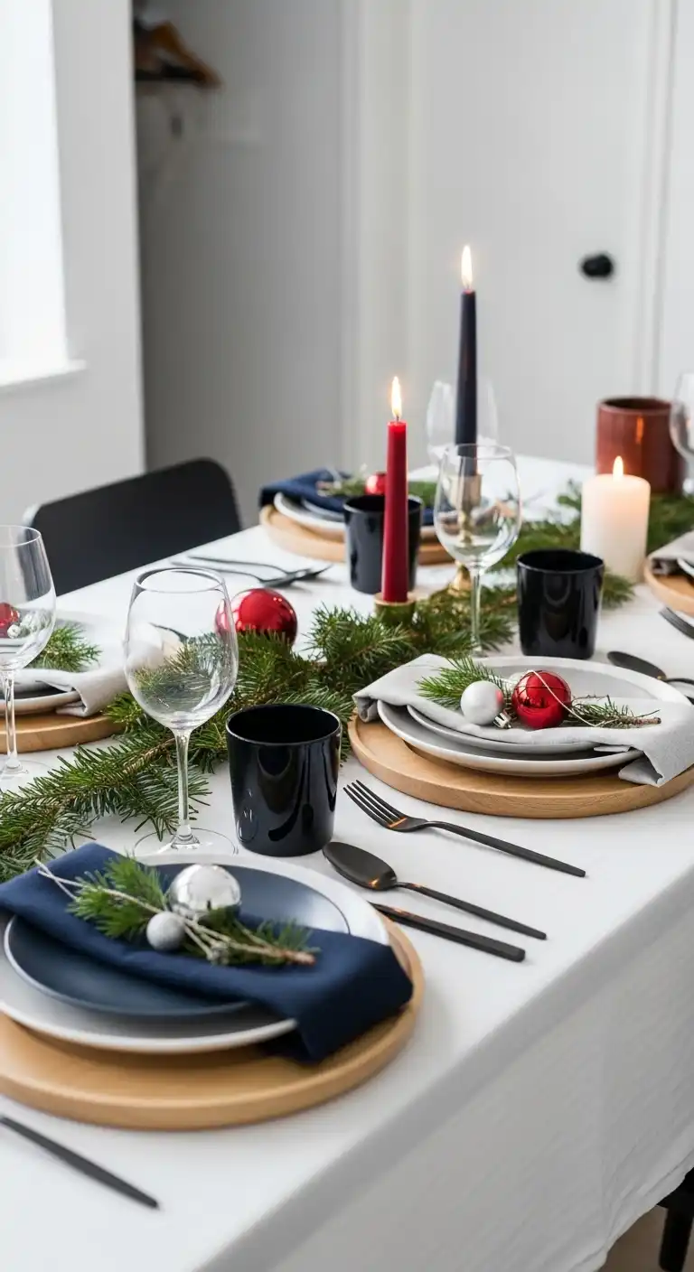 12. Scandinavian Minimalist Christmas Table