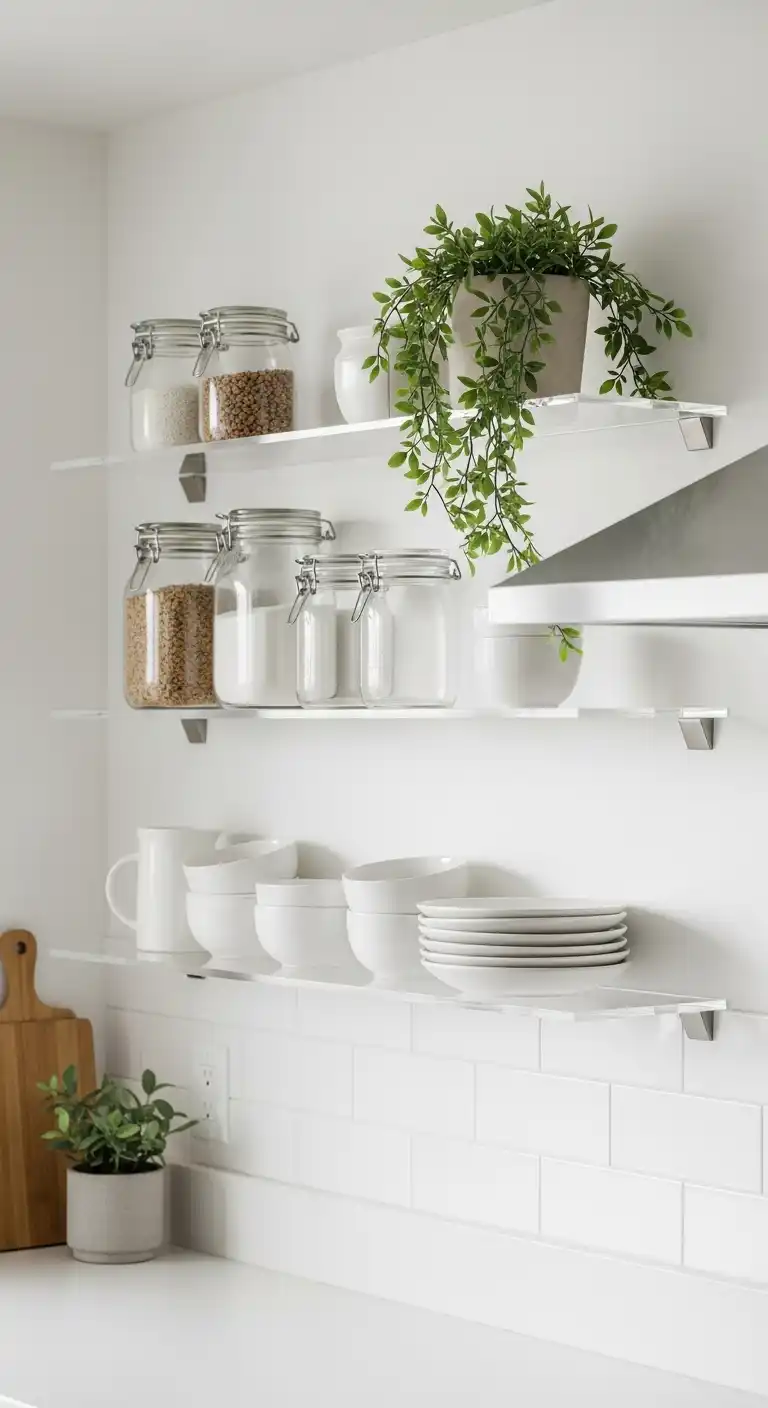 12. Transparent Acrylic Shelves for Light Reflection