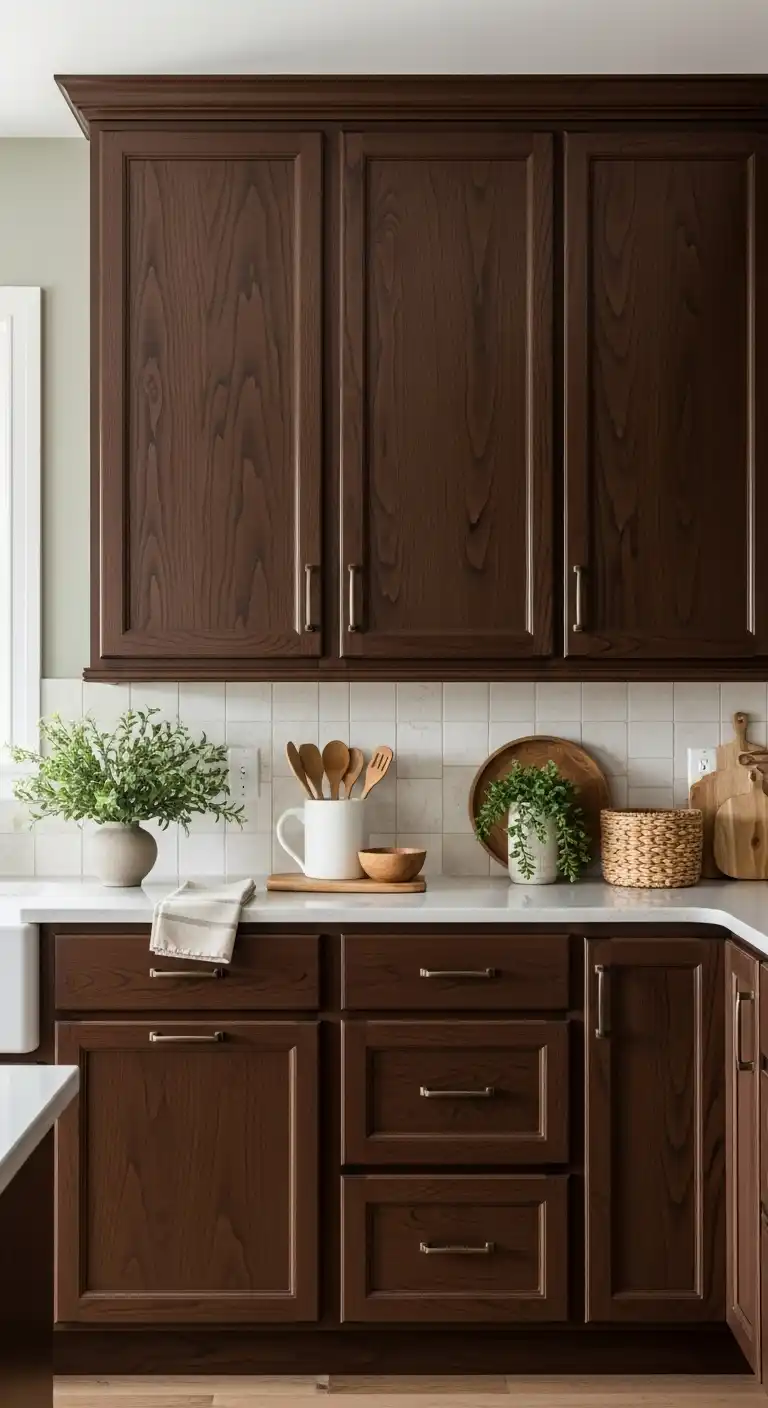 13. Deep Chocolate Brown Cabinets