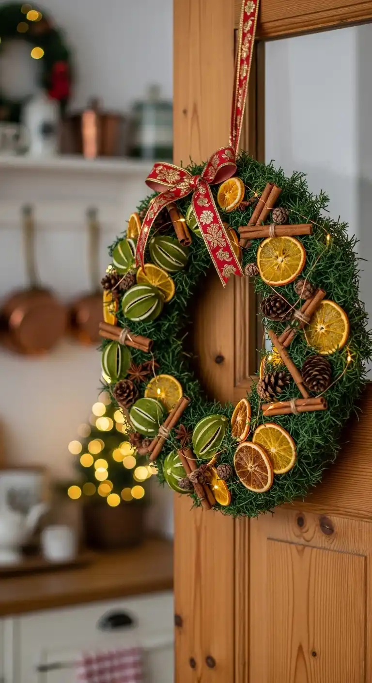 13. Dried Orange and Cinnamon Stick Wreath