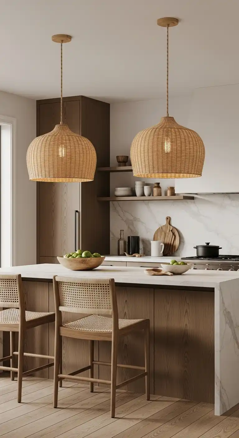 13. Statement Pendant Lighting with Natural Materials