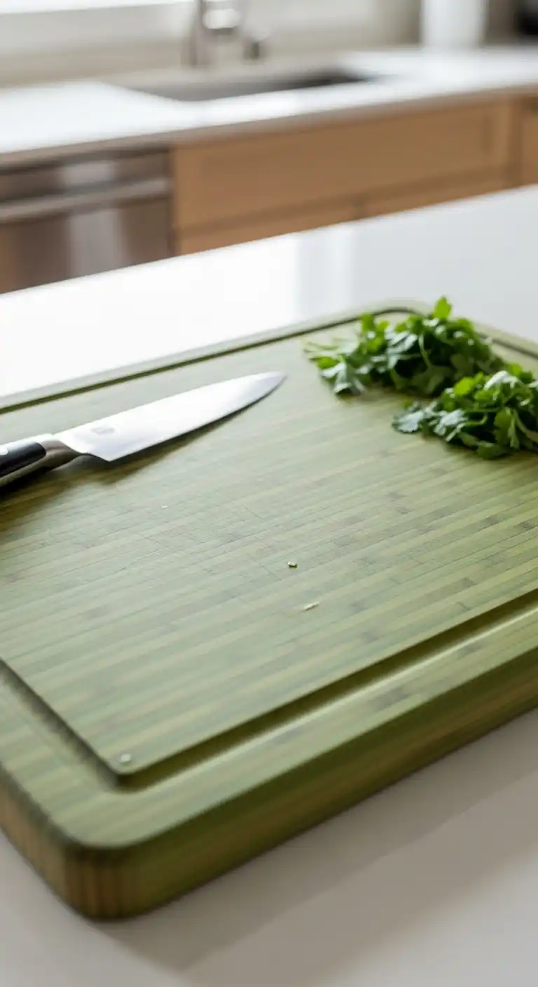 14) Green Bamboo Cutting Board