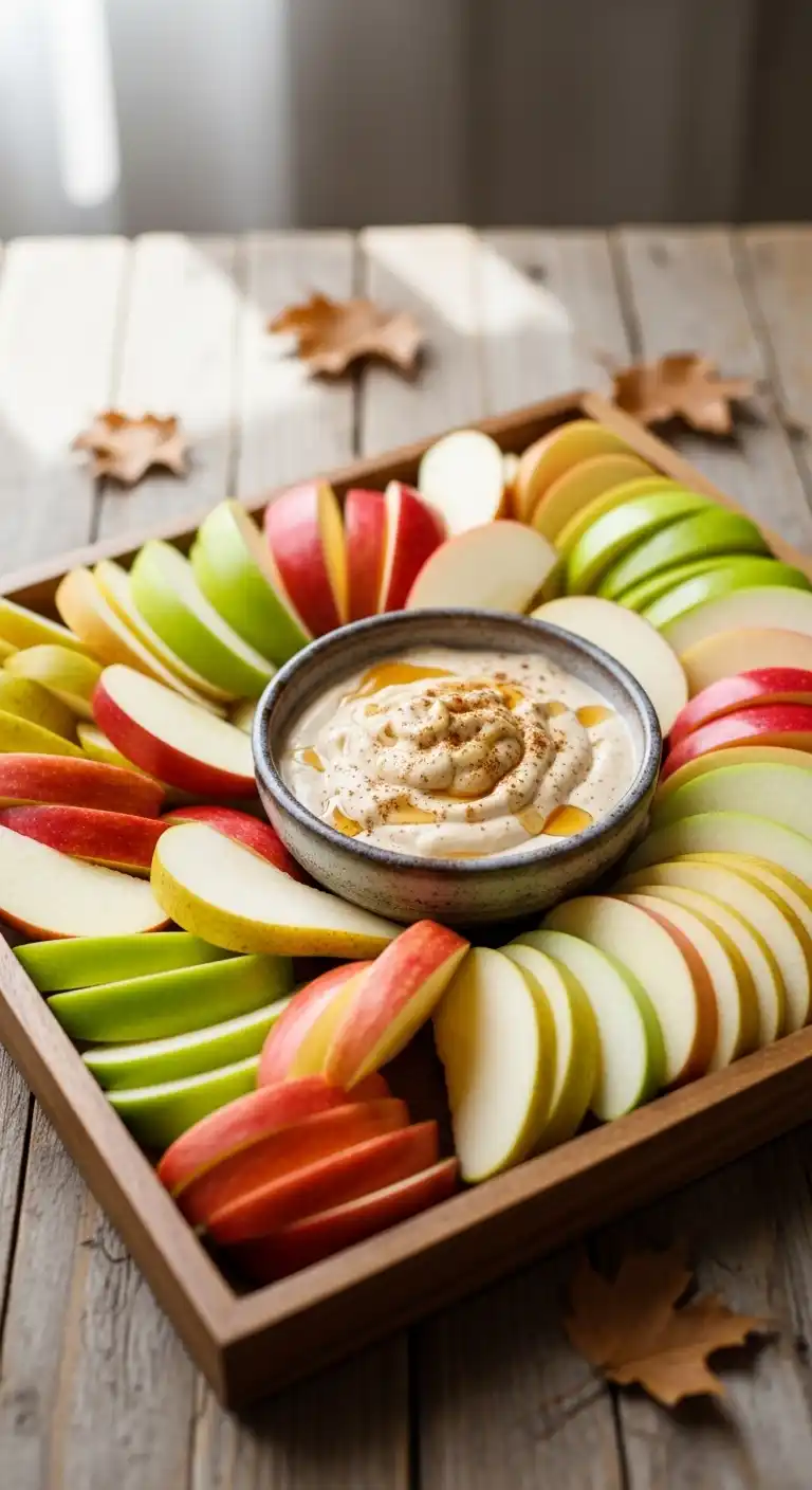 14. Apple and Pear Mix with Maple Cream Dip