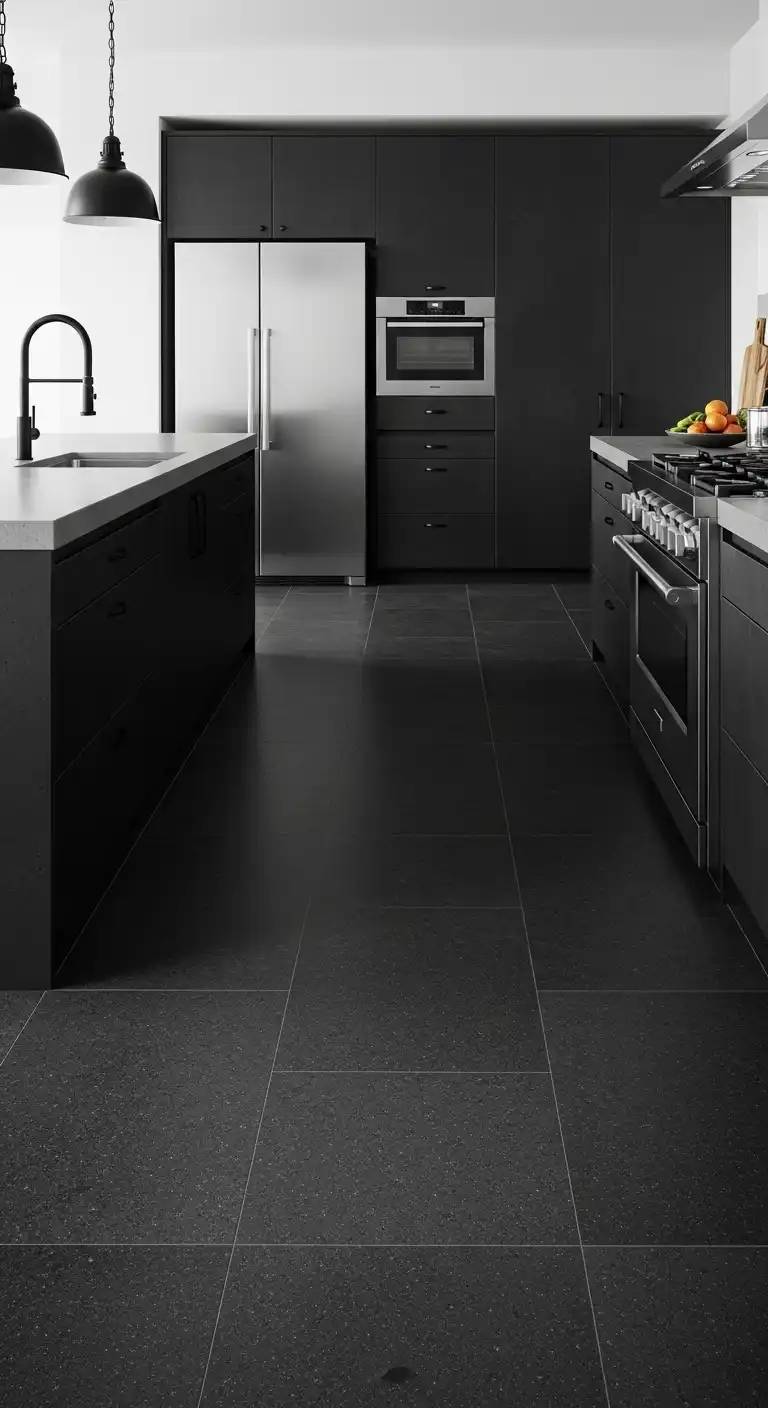14. Basalt Stone Floors for a Modern Industrial Look