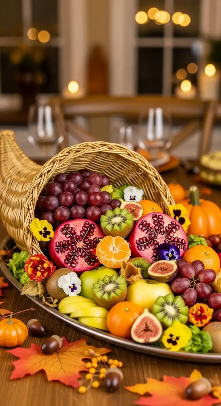 15. Grape Cornucopia Fruit Platter