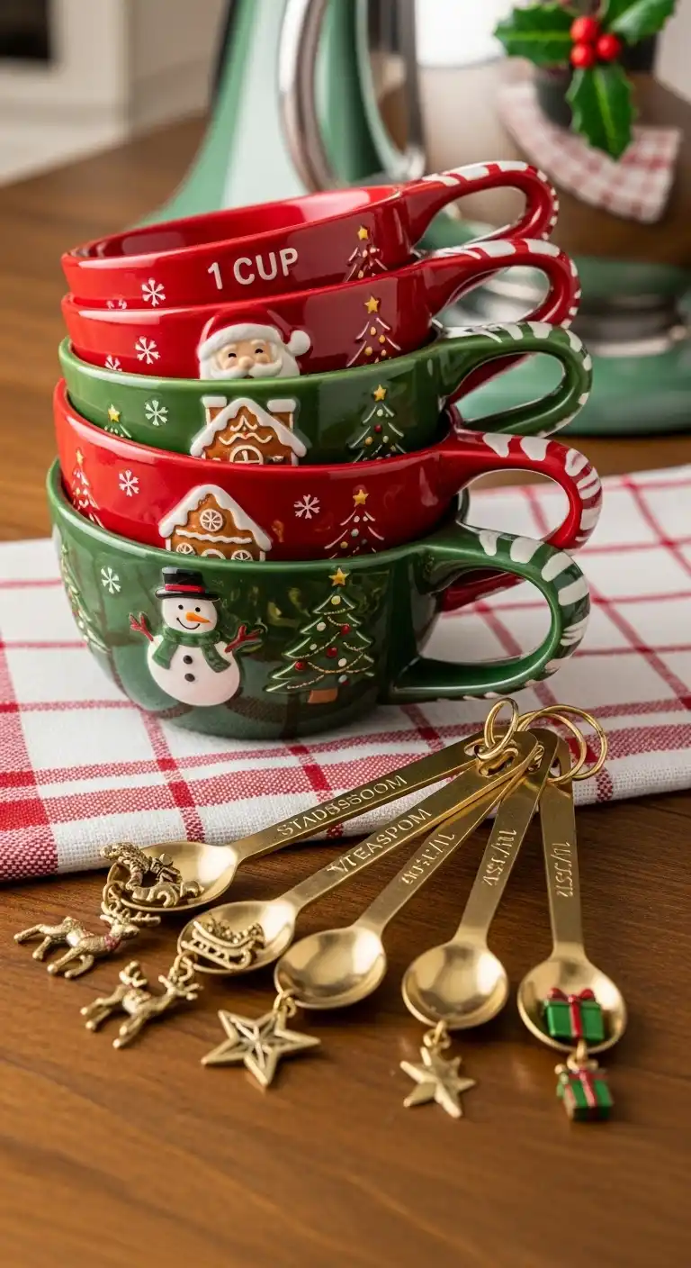 15. Holiday-Themed Measuring Cups and Spoons